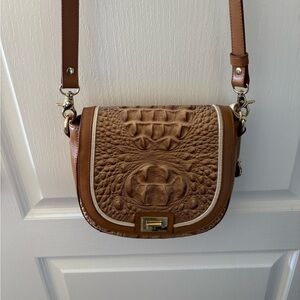 Brahmin Tan Crocodile Embossed Crossbody Bag